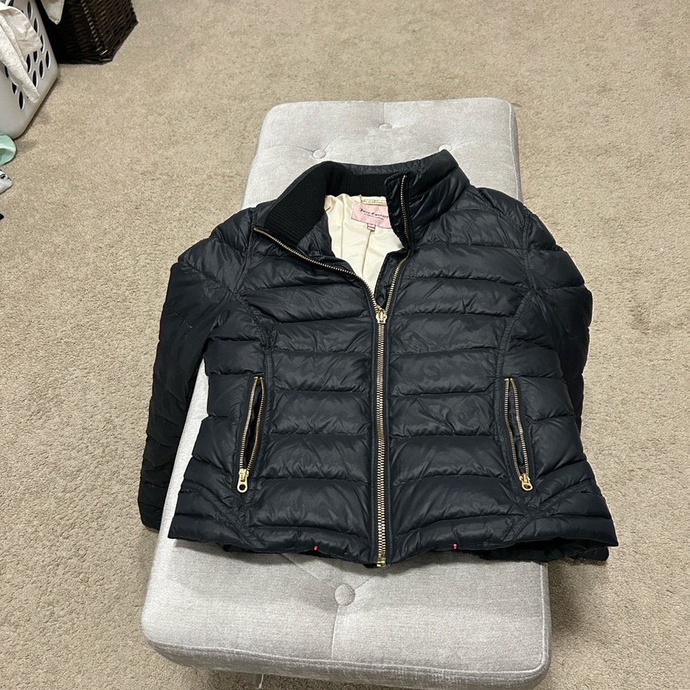 Juicy Couture black jacket with gold hardware. Medium